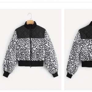 Leopard puffer jacket